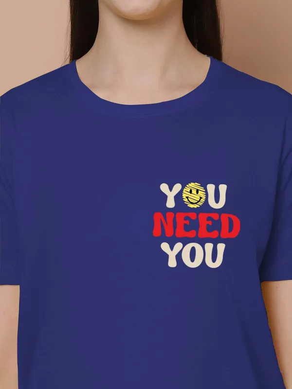 Women_Blue_Need_You_Print_Oversized_Tshirt