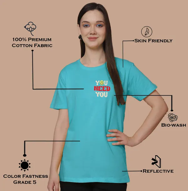 Women_Turquiose_Blue_Need_You_Print_Oversized_Tshirt