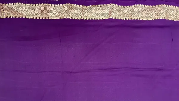Humairah_Pure_Handwoven_Purple_Khaddi_Georgette_Hand_Brush_Floral_Zari_Jaal_Banarasi_Zari_Border_Saree_with_Purple_Blouse_piece
