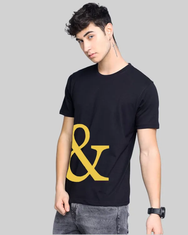 Black_Printed_Half_Sleeve_Cotton_T-Shirt_For_Men