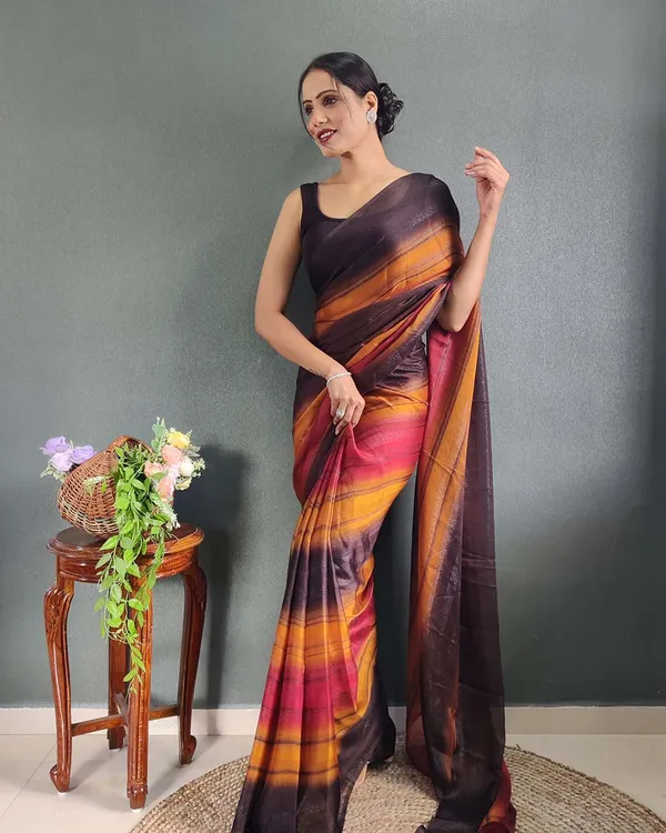 Orange_Colour_1-Minute_Ready_To_Wear_Naylon_Saree_With_Blouse_Piece