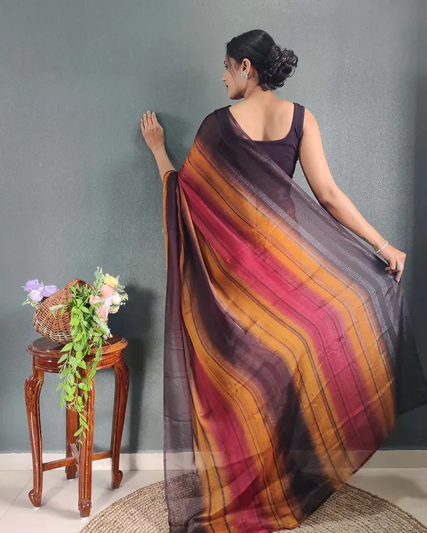 Orange_Colour_1-Minute_Ready_To_Wear_Naylon_Saree_With_Blouse_Piece