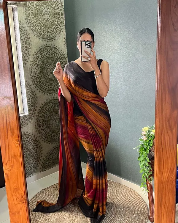 Orange_Colour_1-Minute_Ready_To_Wear_Naylon_Saree_With_Blouse_Piece