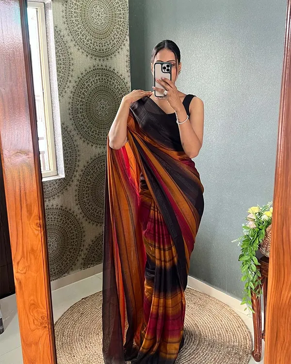 Orange_Colour_1-Minute_Ready_To_Wear_Naylon_Saree_With_Blouse_Piece