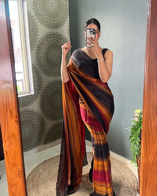 Orange_Colour_1-Minute_Ready_To_Wear_Naylon_Saree_With_Blouse_Piece