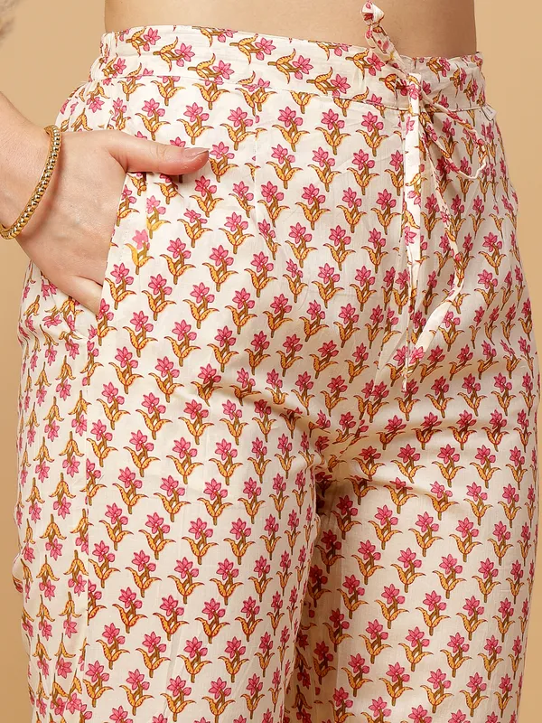 Yellow_Pure_Cotton_Floral_Anarkali_Gota_work_Flair_Suit_Set