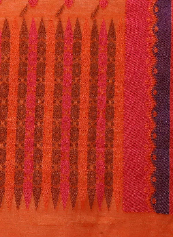 Orange_Silk_Blend_Banarasi_Sarees_For_Women