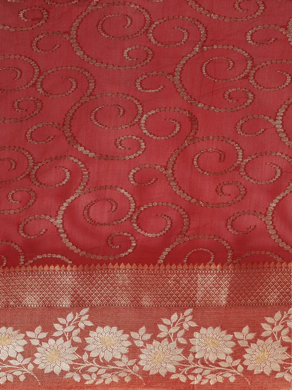 Red_Masrise_Cotton/Cotton_Banarasi_Sarees_For_Women