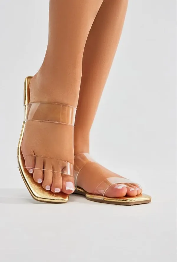 Gold_Flat_Square_Toe_Sandals_For_Women