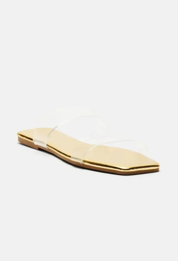 Gold_Flat_Square_Toe_Sandals_For_Women
