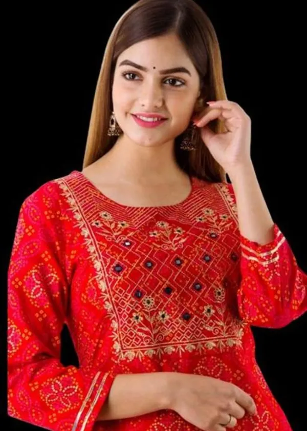 Women_Ethnic_Red_Bandhej_Kurti_&_Sharara_Set