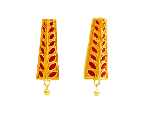 Assamese_Traditional_Gold_Plated_Red_Colour_Chain_Jewellery_Set_For_Women_&_Girls