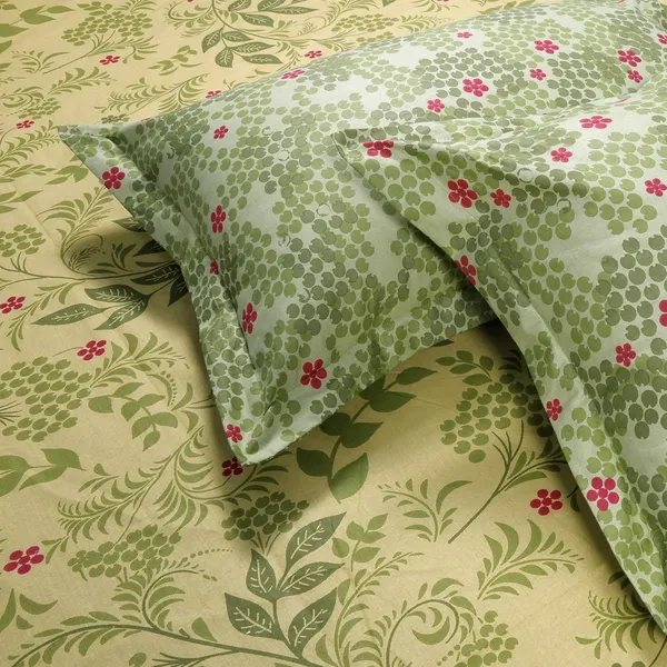144_TC_King_Size_Bedsheet_Cotton_with_2_Pillow_Covers_|_Sunrise_|_108_x_108_inches