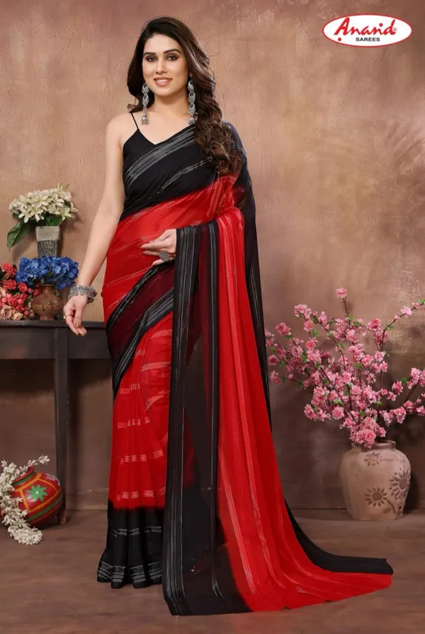 Embellished,_Self_Design,_Ombre,_Dyed_Bollywood_Georgette_Saree_(Red,_Black)