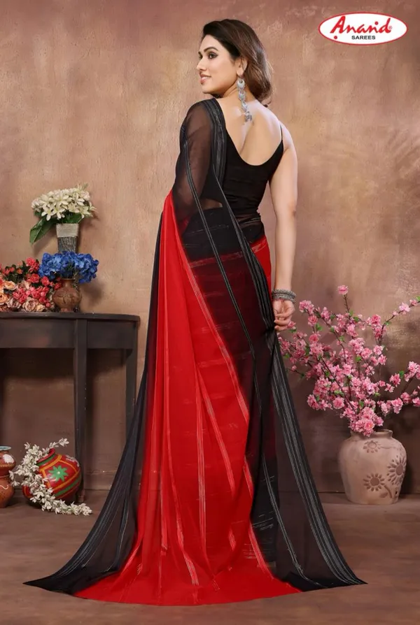 Embellished,_Self_Design,_Ombre,_Dyed_Bollywood_Georgette_Saree_(Red,_Black)