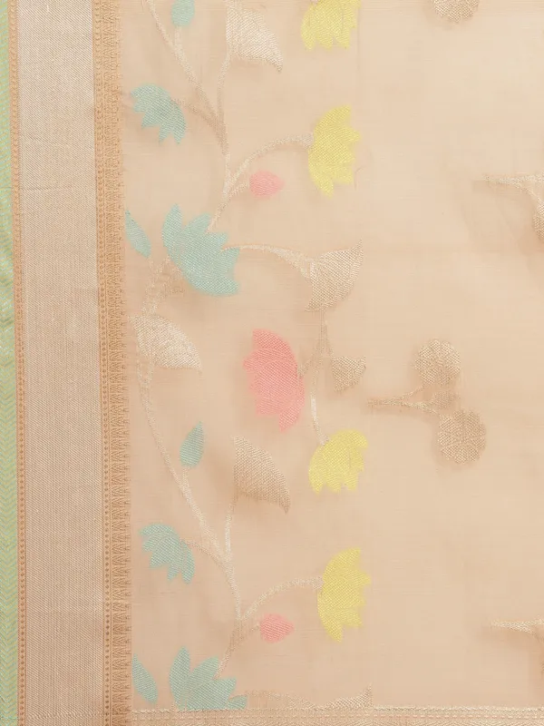 Beige_Masrise_Cotton/Cotton_Banarasi_Sarees_For_Women