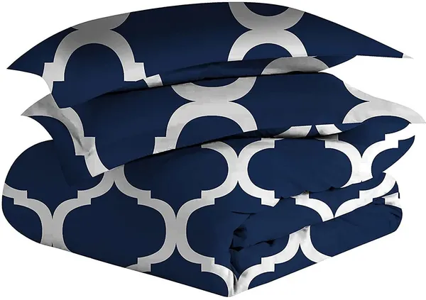 Microfiber_Reversible_Double_Bed_Queen_Size_Abstract_Printed_Duvet_Cover,_Dark_Blue_&_Grey
