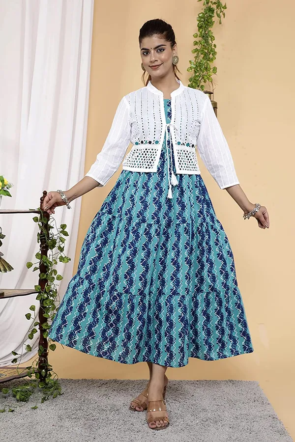 Blue_Zig_Zag_Printed_Anarkali_Maternity_Wear_Anarkali_Kurta/Gown_With_Schiffli_Jacket
