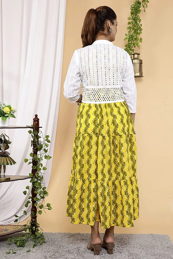 Maternity_Wear_Yellow_Zig_Zag_Printed_Anarkali_Anarkali_Kurta/Gown_With_Schiffli_Jacket