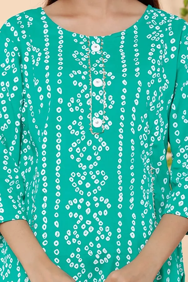 PregyFed_Bandhej_Maternity_&_Feeding_Straight_Kurti_with_Gota_Detaling_and_Invisible_Zip