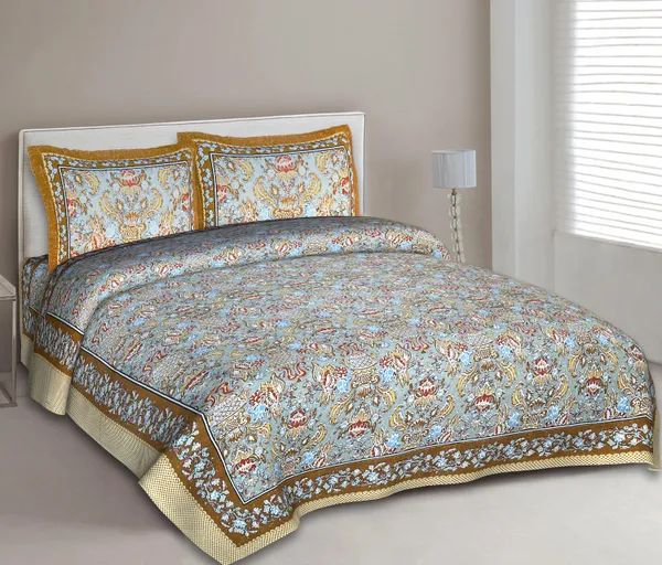 _100%_Cotton_King_Jaipuri_Prints_Flat_Bedsheet_(Pack_of_1,_Multicolor)