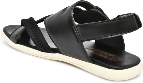 Black_Memory_Foam_Striped_Velcro_Fastening_Casual_Sandal_For_Men