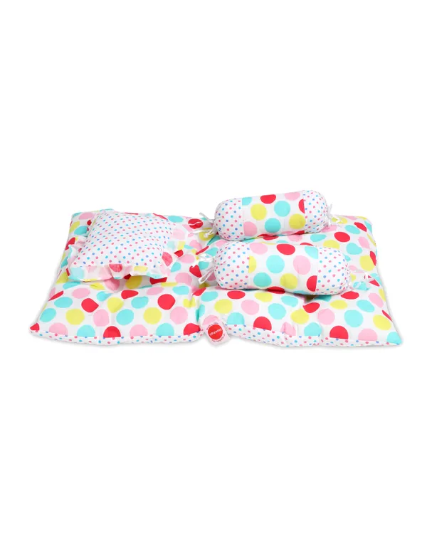 mite_Baby_4_Piece_Bedding_Set_with_Pillow_and_Bolsters(Polka_dots)