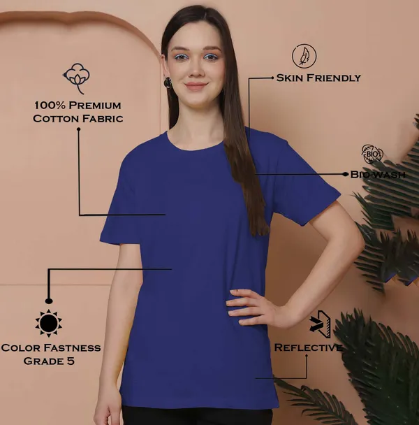 Women_Black_&_Blue_Round_Neck_Oversized_Tshirt