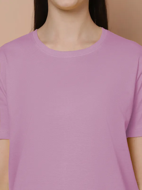Women_Red_&_Purple_Round_Neck_Oversized_Tshirt
