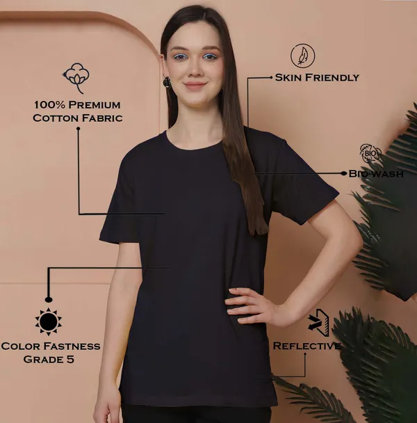 Women_Yellow_&_Navy_Blue_Round_Neck_Oversized_Tshirt