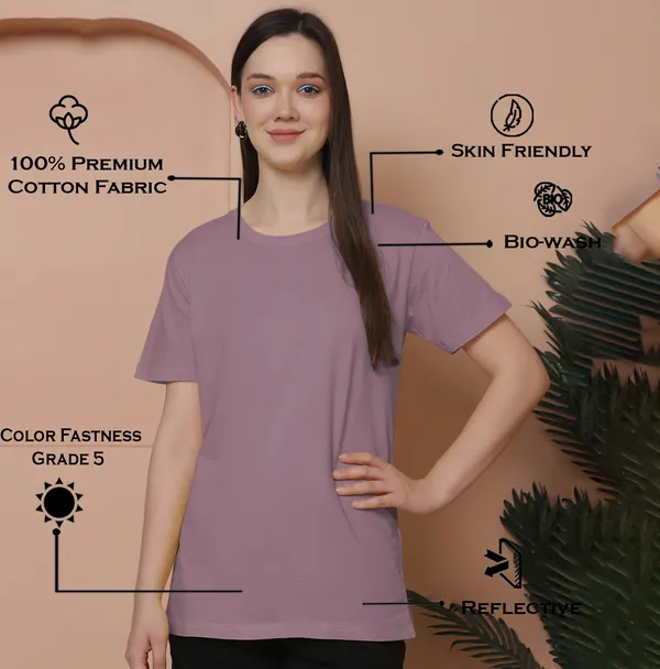Women_Yellow_&_Dark_Purple_Round_Neck_Oversized_Tshirt