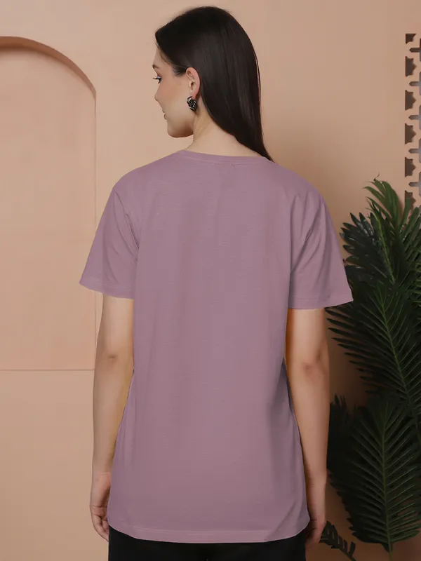 Women_Dark_Purple_&_Sea_Green_Round_Neck_Oversized_Tshirt