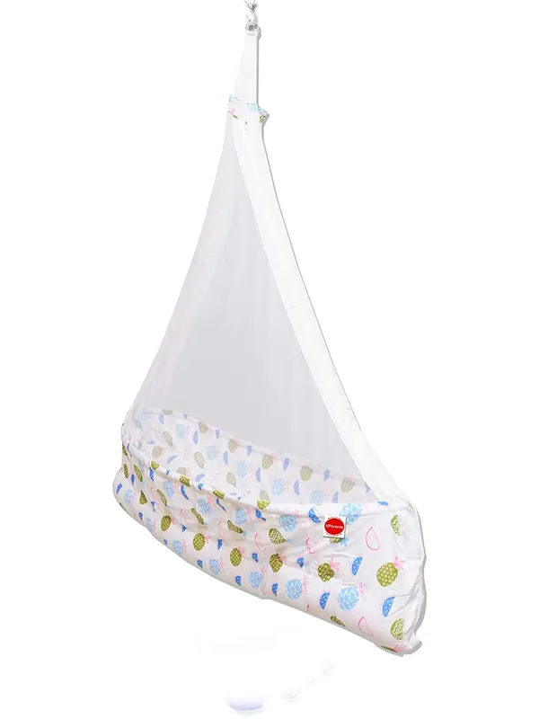 Fruity_Baby_Cradle_with_Attached_Bed_and_Mosquito_net_and_Window_Cradle_Metal_Hanger_(Blue)