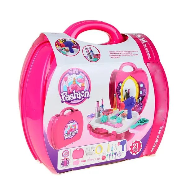 Beauty_Makeup_Kit_for_Doll_Girls_Cosmetic_Set_Kit_Hair_Salon_with_21_PCS_Makeup_Accessories_Portable_Pretend_Play_Fashion_Set_Toy_for_Kids_Hair_Salon_-_()