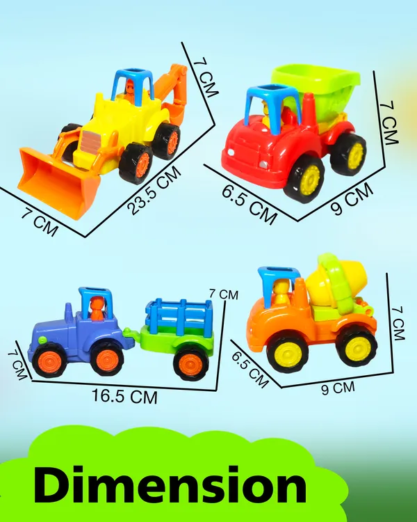 __Friction_Powered_Mini_Construction_Vehicles_Unbreakable_Automobile_Push_and_Go_Car_Tractor,_Bulldozer,_Cement_Mixer_Truck,_Dumper_for_1_2_3_Year_Old_Boy_Girl_Toddler_Baby_Kid_Gift_-Pack_of_4_-_Multicolor