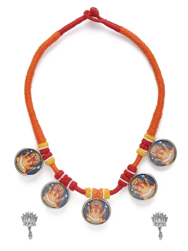 Women_Red__Silver-Toned_Temple_Jewellery_Set