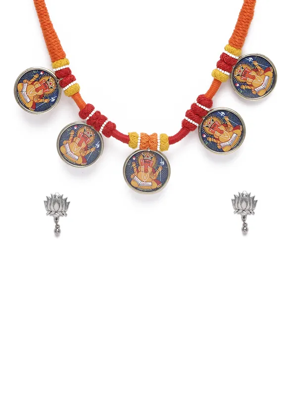 Women_Red__Silver-Toned_Temple_Jewellery_Set