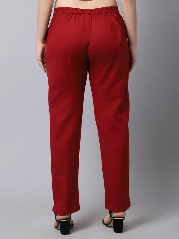 Maroon_Pleat-front_Cigrette_Pants