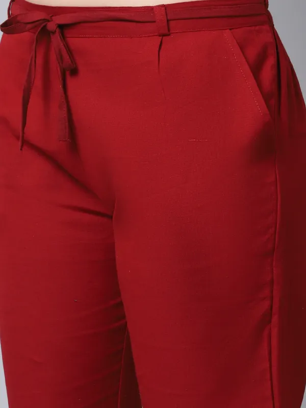 Maroon_Pleat-front_Cigrette_Pants