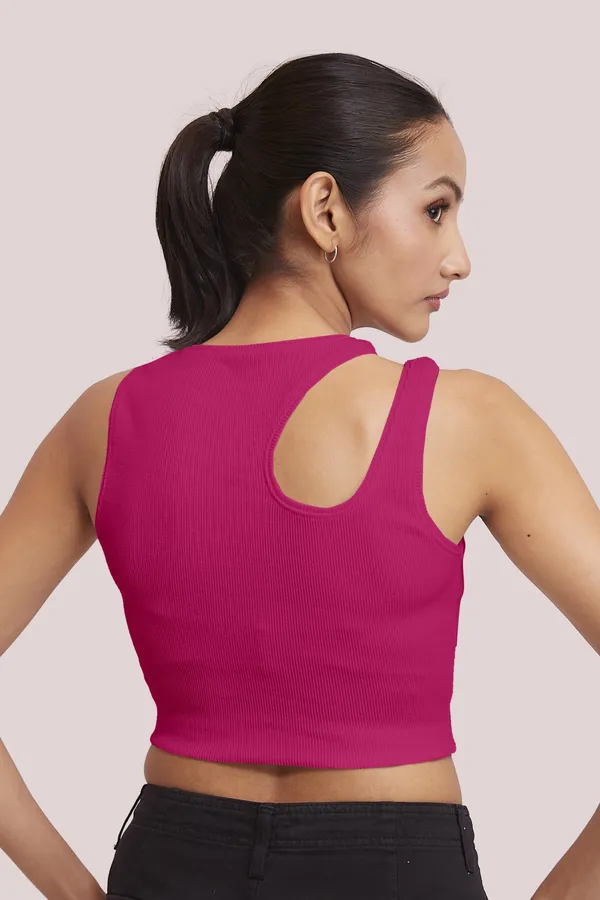Pink_Sleeveless_Round_Neck_Slim_Fit_Ribbed_Cut_Out_Shoulder_Knit_Tank_Crop_For_Women