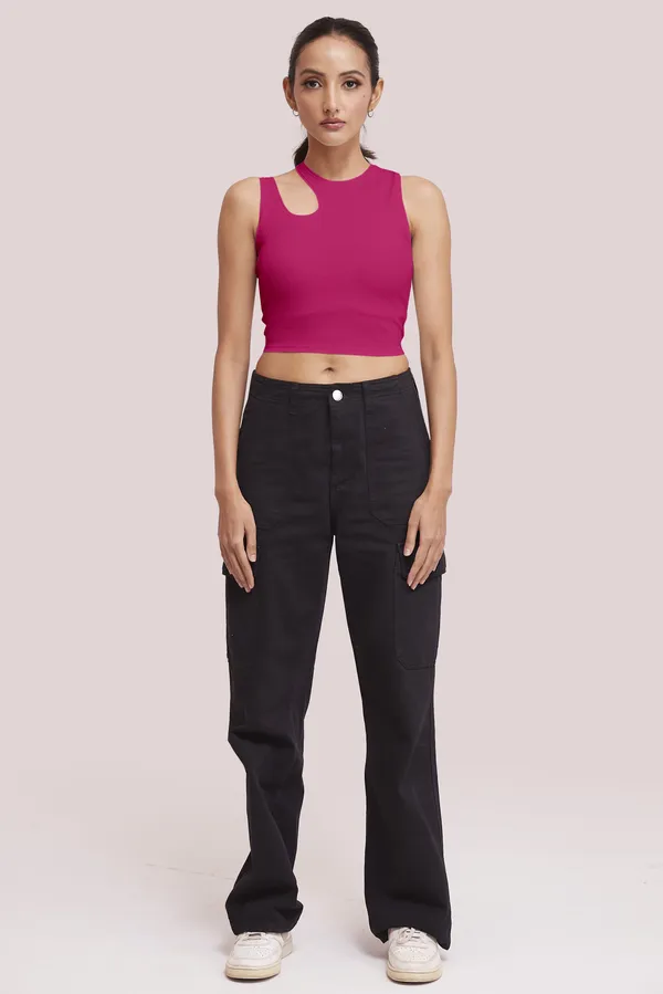 Pink_Sleeveless_Round_Neck_Slim_Fit_Ribbed_Cut_Out_Shoulder_Knit_Tank_Crop_For_Women