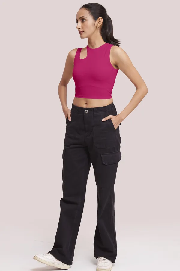 Pink_Sleeveless_Round_Neck_Slim_Fit_Ribbed_Cut_Out_Shoulder_Knit_Tank_Crop_For_Women