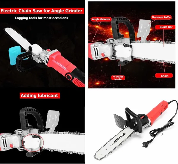 11.5"_Chain_Saw_Attachment_For_Angle_Grinder_Corded_Chainsaw_(Without_Battery)
