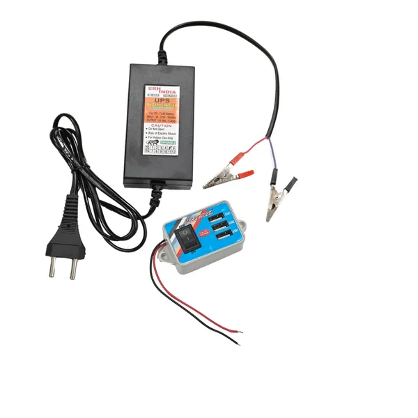 12V Bike Battery Charger UPS Adaptor 14V 2Amp DC SMPS  12v Ah with Battery Clip for Bike, Car, Scooty and Electronic Battery