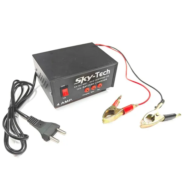 12 Volt Amp UPS Battery Charger 12v DC SMPS Power  Supply Charger with Battery Clip for Bike Battery, Car and Multipurpose