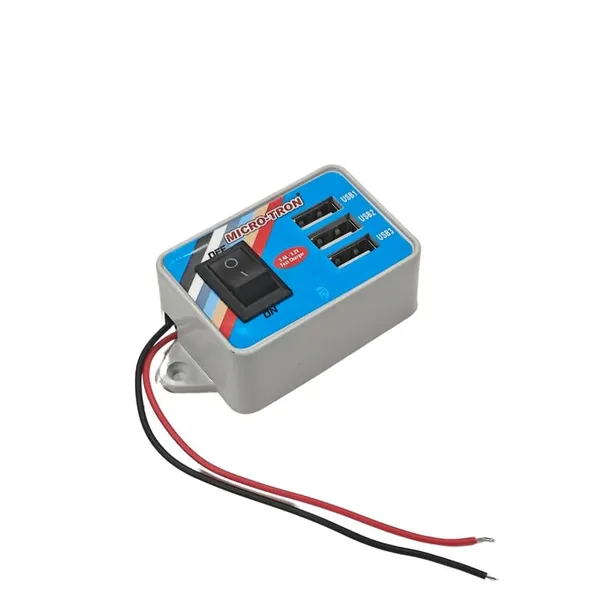 12v/24v_DC_Mobile_Charger_3_USB_Ports_with_52MM_Clip_5.2v_3.4_amp_for_Bike,_Car,_Truck_12_Volt_24_Volt_Mobile_Charging_Adaptor