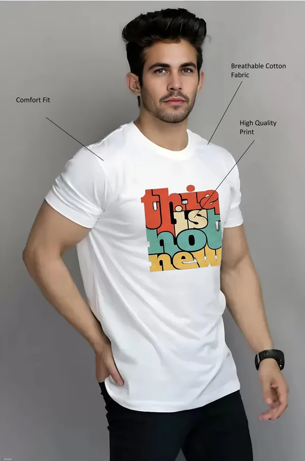 White_Printed_Half_Sleeve_Cotton_T-Shirt_For_Men