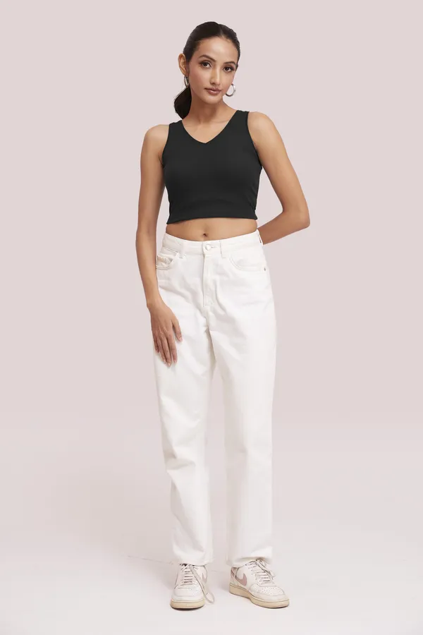 Black_V-Neck_Slim_Fit_Ribbed_Knit_Tank_Cut_Out_Back_Crop_Tops_For_Women