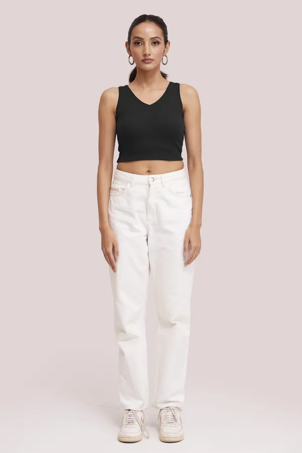 Black_V-Neck_Slim_Fit_Ribbed_Knit_Tank_Cut_Out_Back_Crop_Tops_For_Women