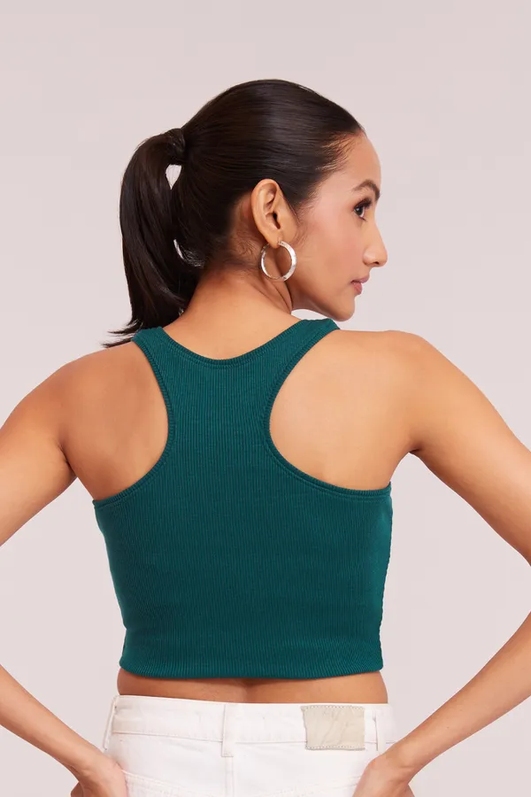 Tail_Green_V-Neck_Slim_Fit_Ribbed_Knit_Tank_Cut_Out_Back_Crop_Tops_For_Women